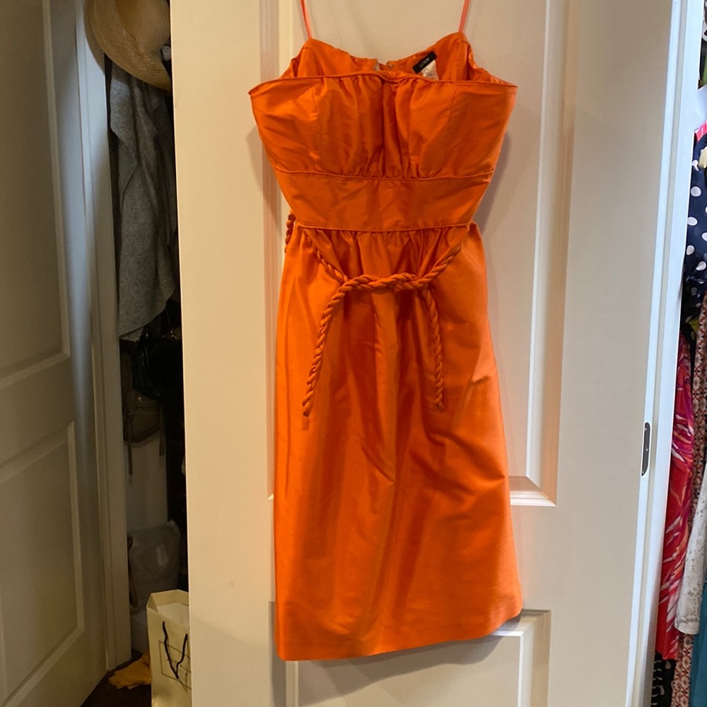 Vintage j crew silk orange cocktail dress